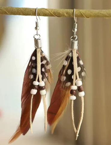 Women's Feather Stud Earrings and Accessories