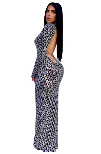 Backless Women's Mesh Floral Apparel
