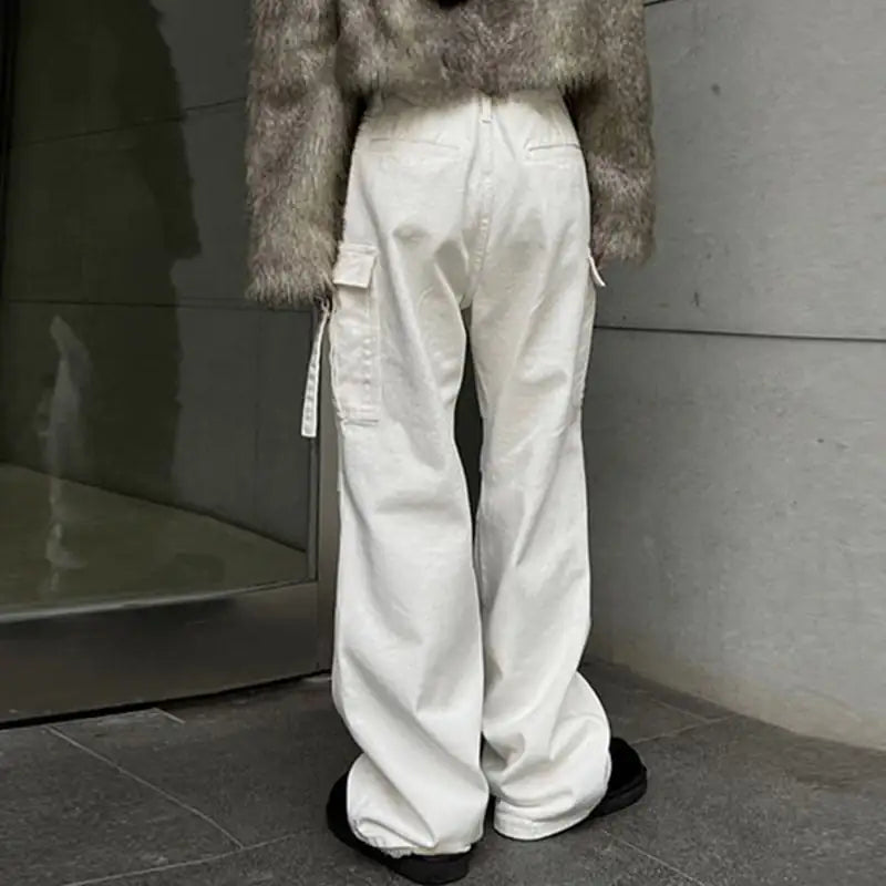 Women's Multi-pocket Zipper Work Jeans