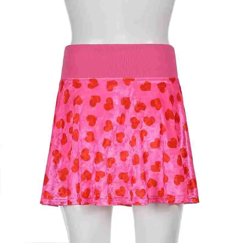 Red Love Velvet Print Women's Apparel