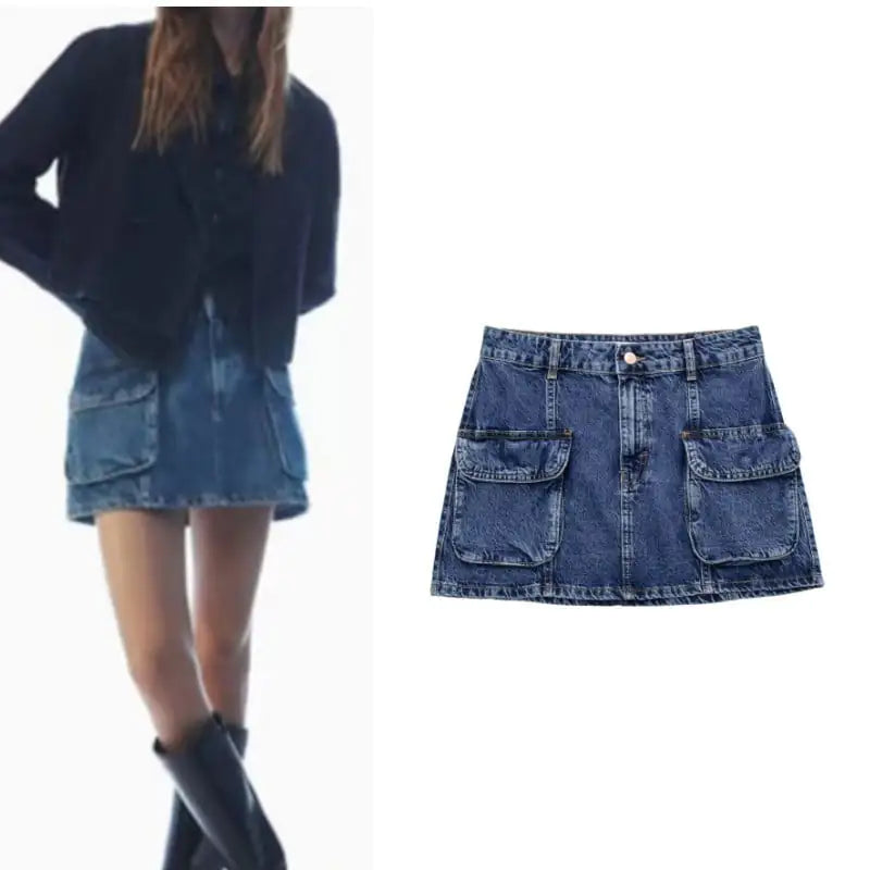 Women's Denim Half Skirt for Work Fashion