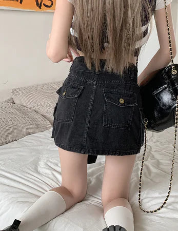 Women's Flamingo Color Denim Short Work Dress