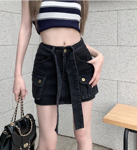 Women's Flamingo Color Denim Short Work Dress