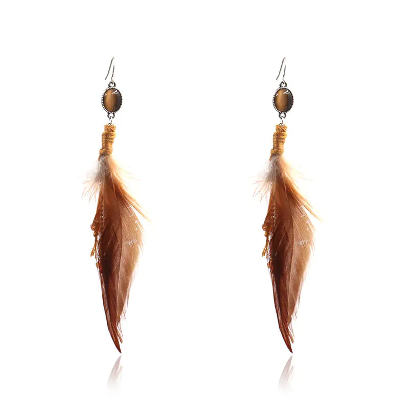 Women's Feather Stud Earrings and Accessories